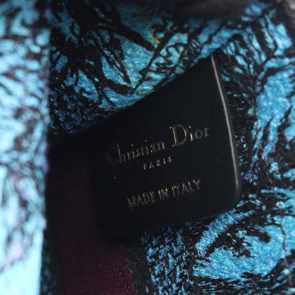 Dior Handbag Book Tote Mini Blue Purple Multi Canvas Multicolor — view 4