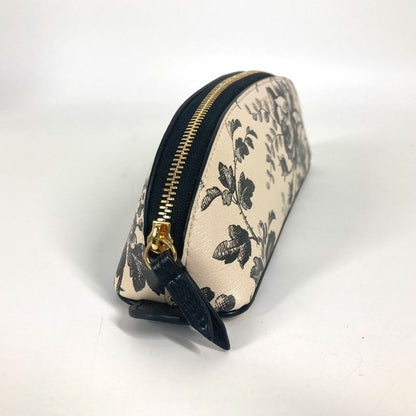 Gucci Pen Case Herbarium Logo 662130 Leather Black