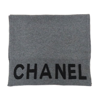 Chanel Shawl Aaa623 Gray Black 2025 Cruises Cashmere Logo Simple