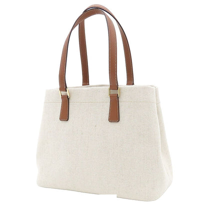 Prada Tote Off White Canvas Leather — view 2