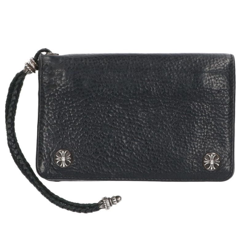 Chrome Hearts Strap Cross Ball Button Leather Wallet