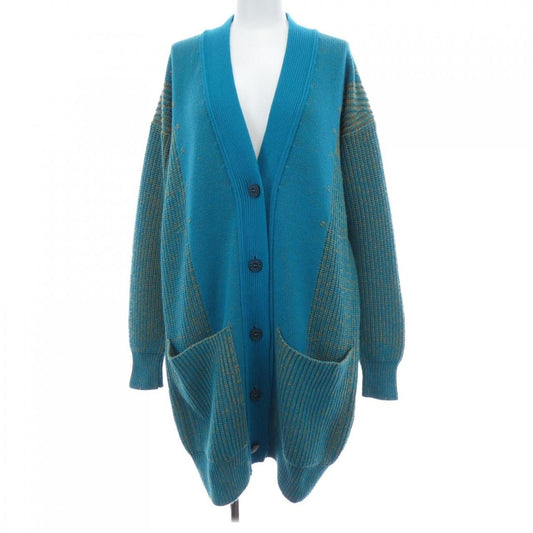 Hermes Long Cardigan Cashmere Blue