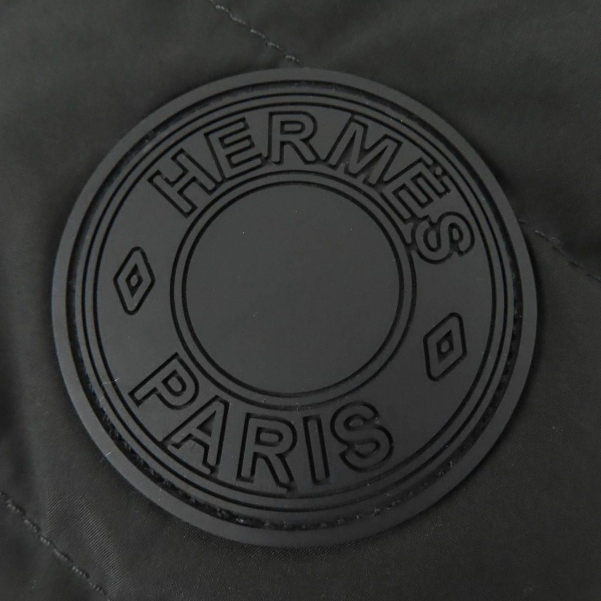 Hermes Logo Rubber Patch Series Button Down Jacket Black 40 — view 6