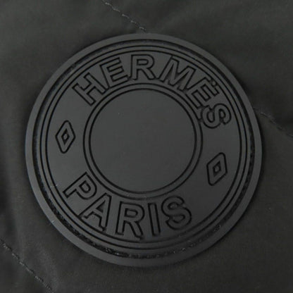 Hermes Logo Rubber Patch Series Button Down Jacket Black 40 — view 6