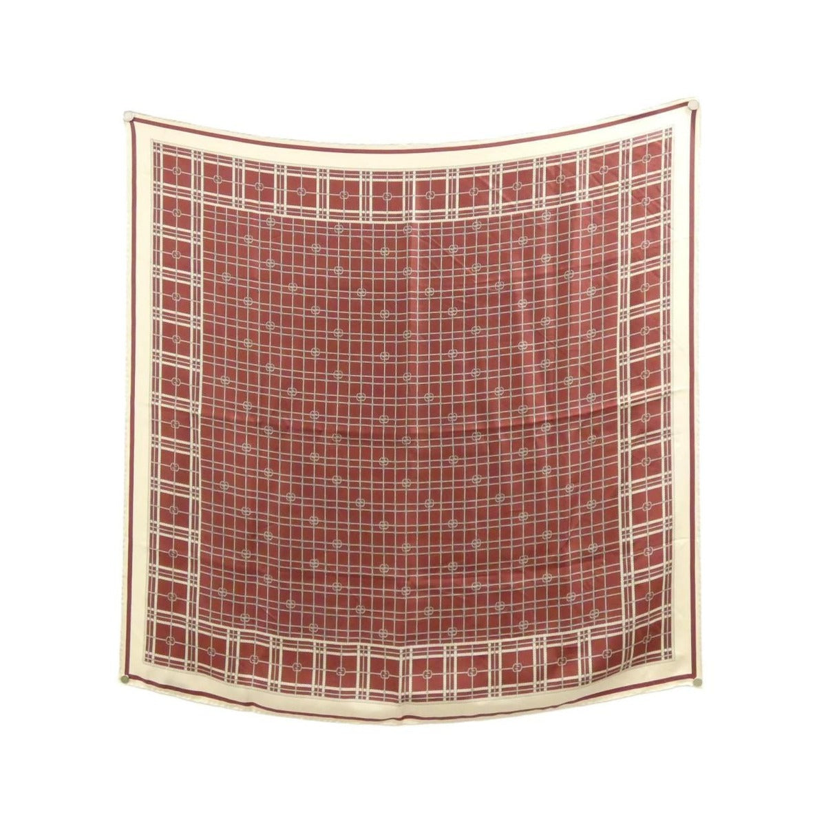 Gucci Maroon and Ivory Printed Scarf