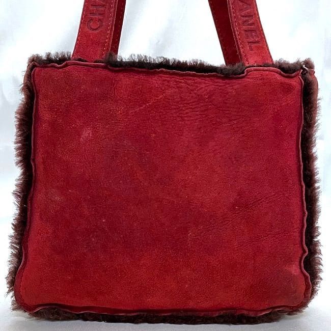 Chanel Mouton Bag Handbag Ec22957 Red Excellent Condition