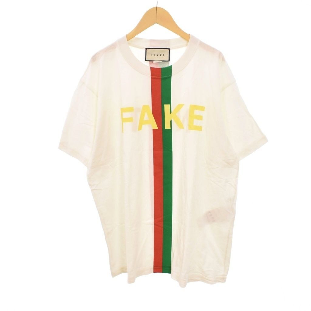 Gucci Faux Not Print Oversize Tee T-Shirt Short Sleeve S White