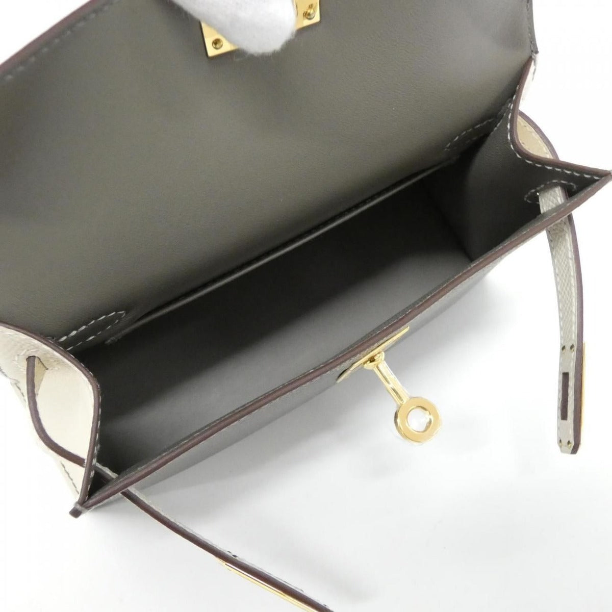 Hermes Mini Kelly 2 Bag Gris Meyer — view 6