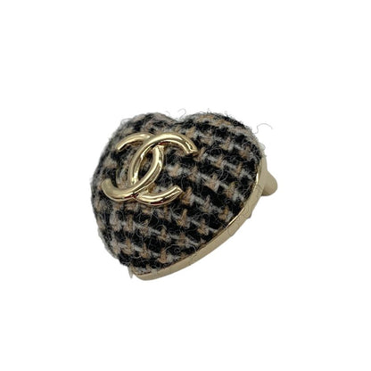 0116 Chanel Tweed Heart Brooch Ab9496 B09311 Nk599
