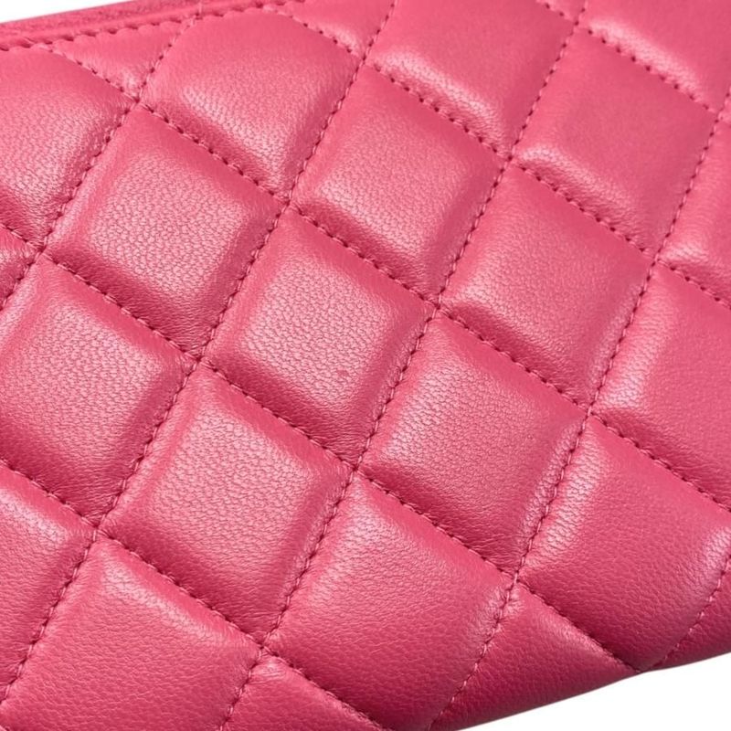 Chanel Long Wallet Long Zip Round Wallet Ap1590 Matelasse Lambskin Coco Mark