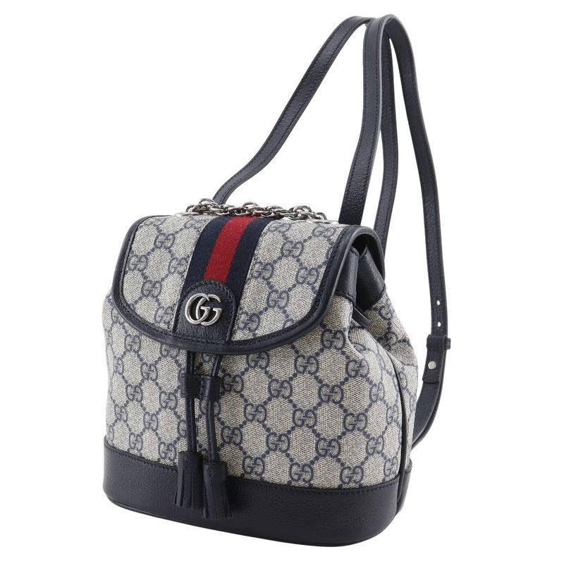 Gucci Ophidia Mini 795221 GG Supreme Canvas Gray/navy Blue Ladies Backpack/daypa