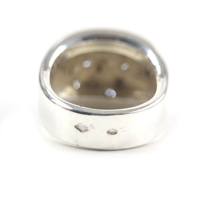  Hermes Vintage Gaucho Ring 925 750 7P Diamond Ring Silver 52 Size Equivalent