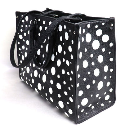 Louis Vuitton On The Go MM Yayoi Kusama Tote Bag Empreinte Black White M46389
