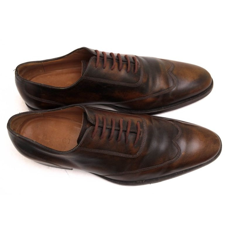 Gucci Shoes Business Men Leather Dark Brown Antique Dyed — view 5