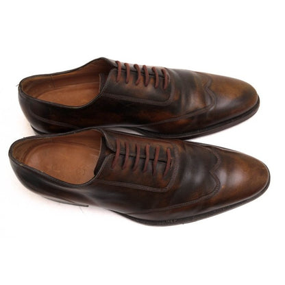 Gucci Shoes Business Men Leather Dark Brown Antique Dyed — view 5