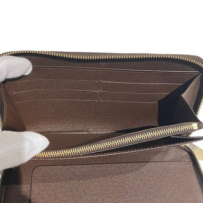 Louis Vuitton Damier Ebène N60003 Round Zipper Long Wallet Unisex