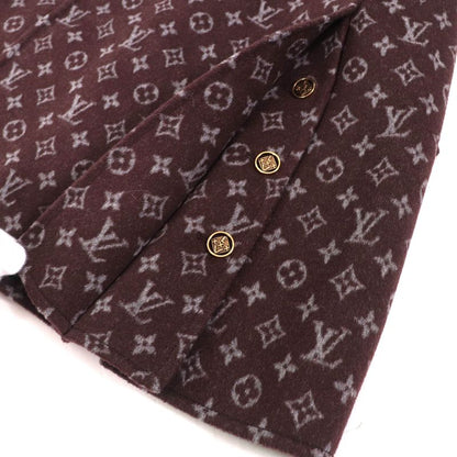 Louis Vuitton 21AW 1a90z6 Monogram Martin Girl Wool Silk Logo Button Mini Skirt