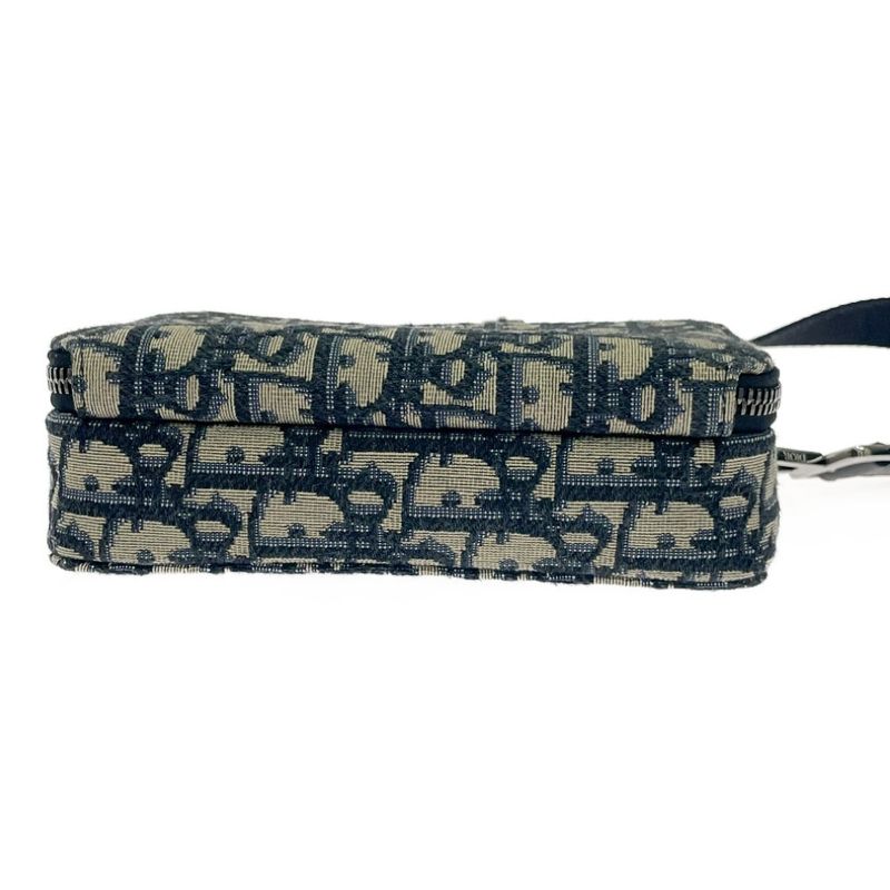 Dior 2obbc119yse Canvas Leather Oblique Strap Pouch Shoulder Bag 451657