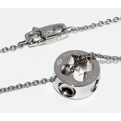 Louis Vuitton Pendant Necklace 18K White Gold Diamond 1 P Pendentif Empreinte — view 4