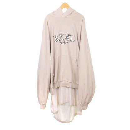 Balenciaga Layered Hoodie Pullover Oversize 4 Beige Sweater