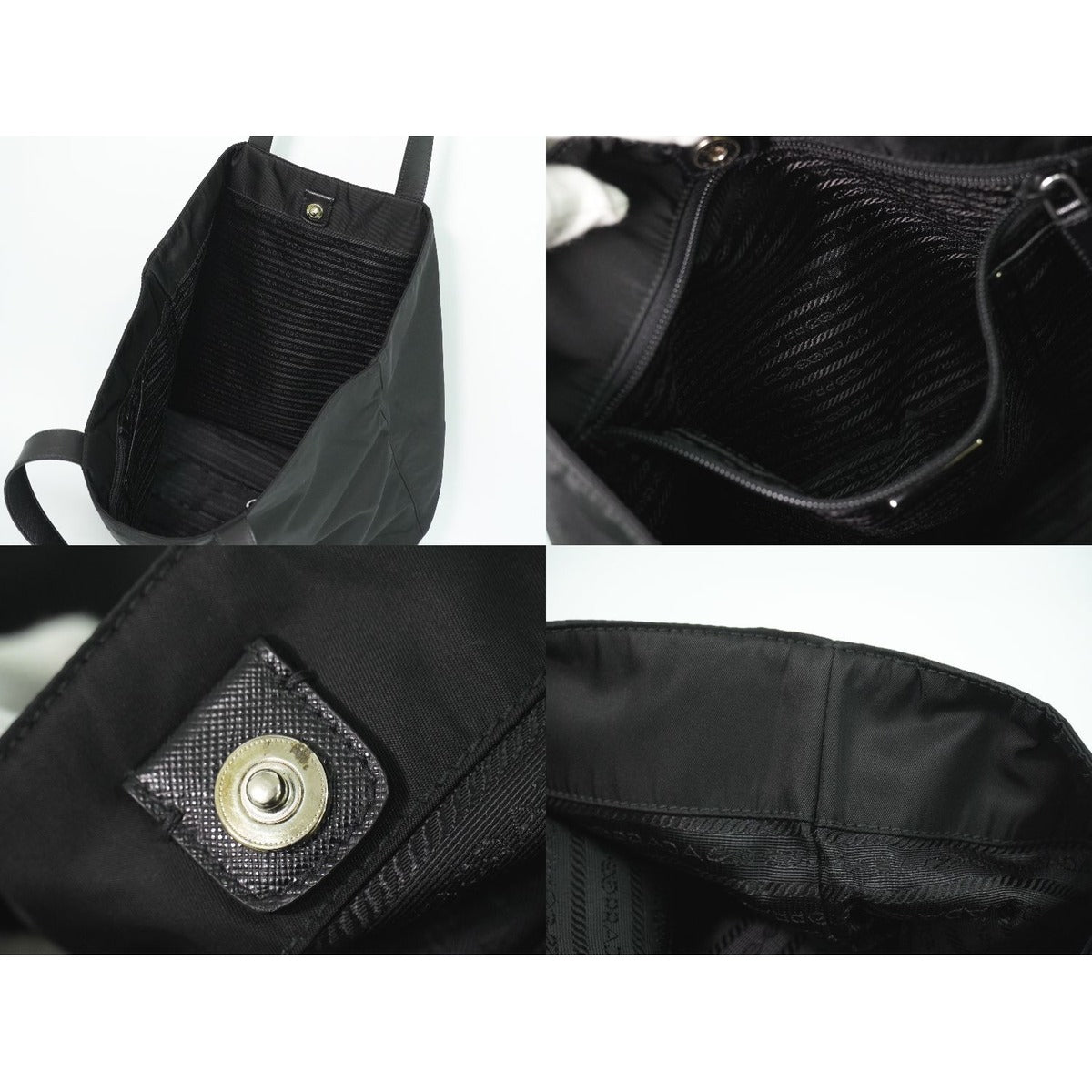 Prada Nylon Tote Bag Black — view 8