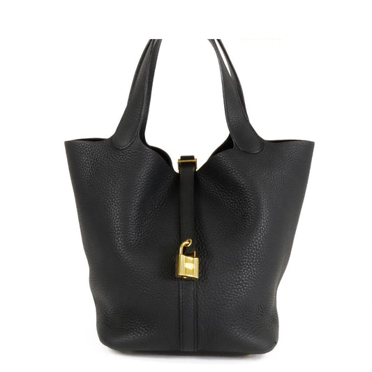 Hermes Picotin Lock MM Black Gold Taurillon Handbag