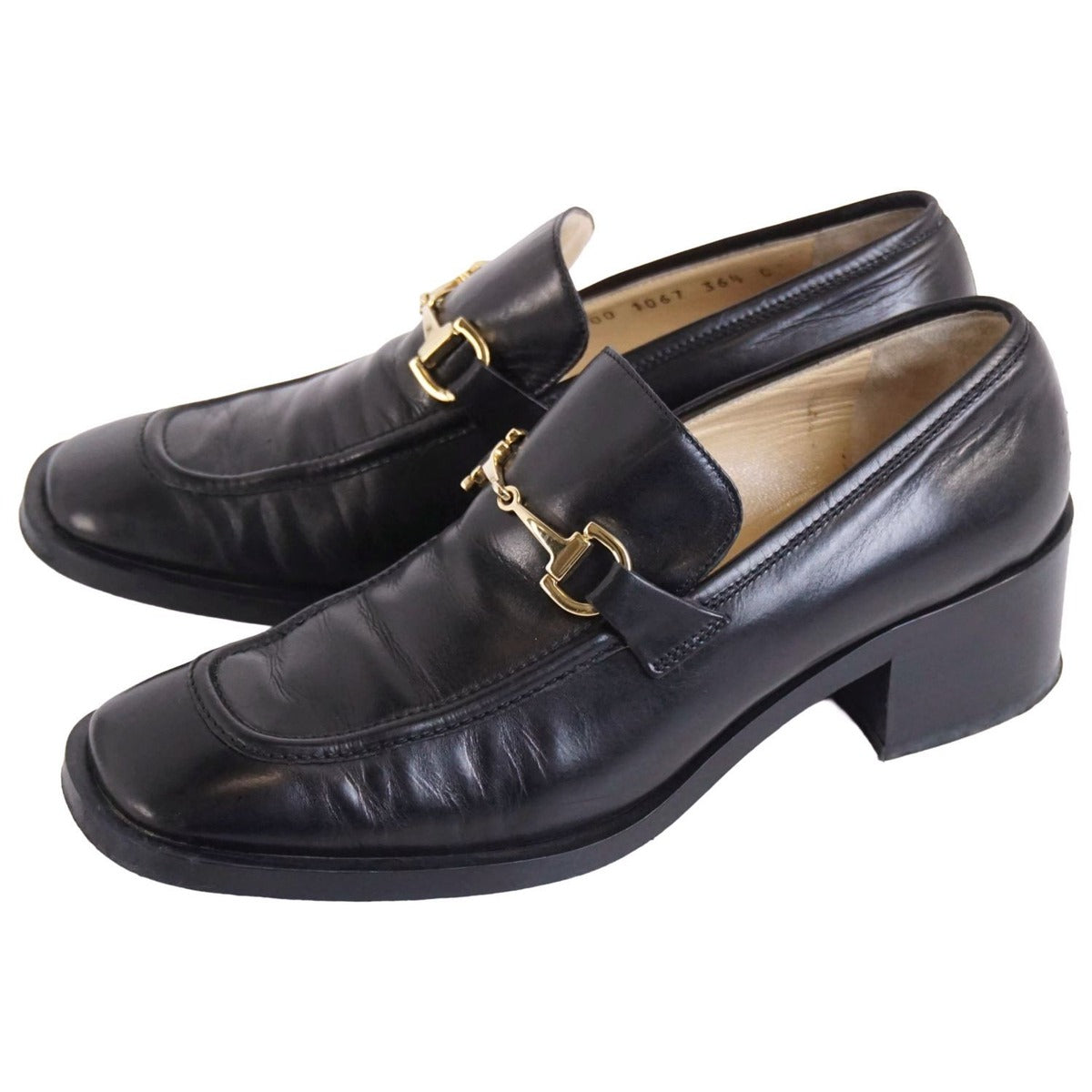 Gucci Vintage Loafers Moccasins Heel Horsebit Gold — view 2