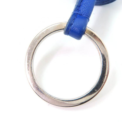 Hermes Carmen Silver Hardware Añomiro Key Ring Bag Charm Blue Electric