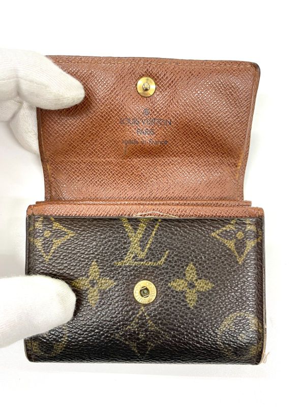 Louis Vuitton Monogram Porte Monet Pla Coin Case M61930 Brown Made In France
