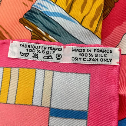 Hermes Carre 90 Prieres AU VENT Prayer In The Wind Silk Scarf Pink
