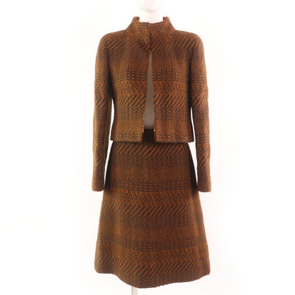 CHANEL 00A P16210w02649 100% Wool Coco Mark Lined Full Logo Tweed Jacket And