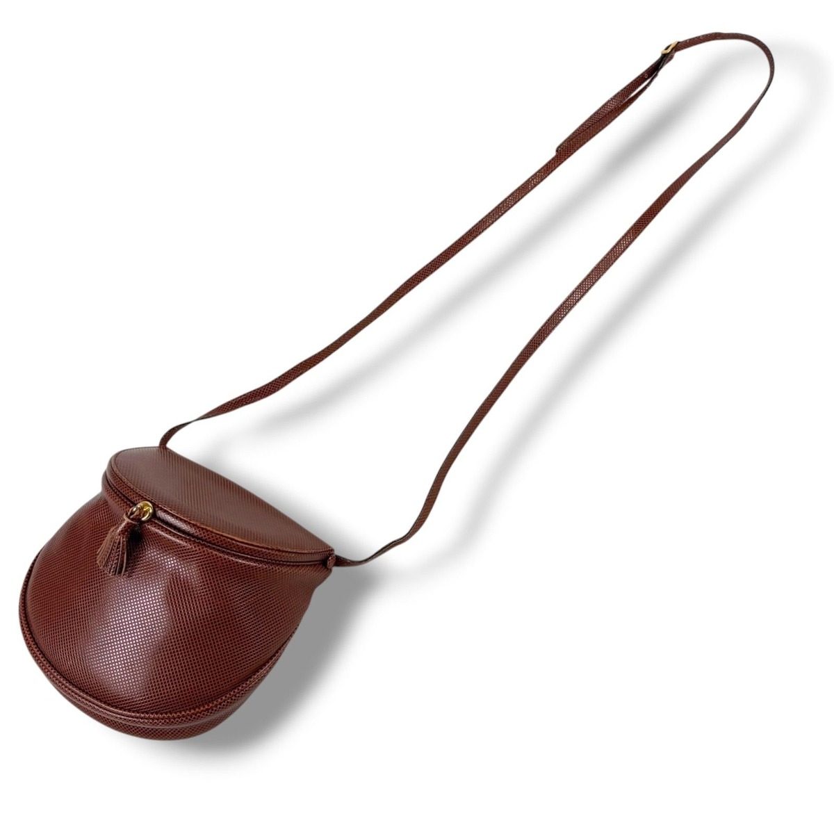 Bottega Veneta Marco Polo Tassel Charm Shoulder Bag Pochette Brown — view 12