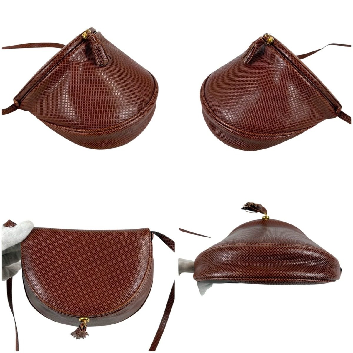 Bottega Veneta Marco Polo Tassel Charm Shoulder Bag Pochette Brown — view 5