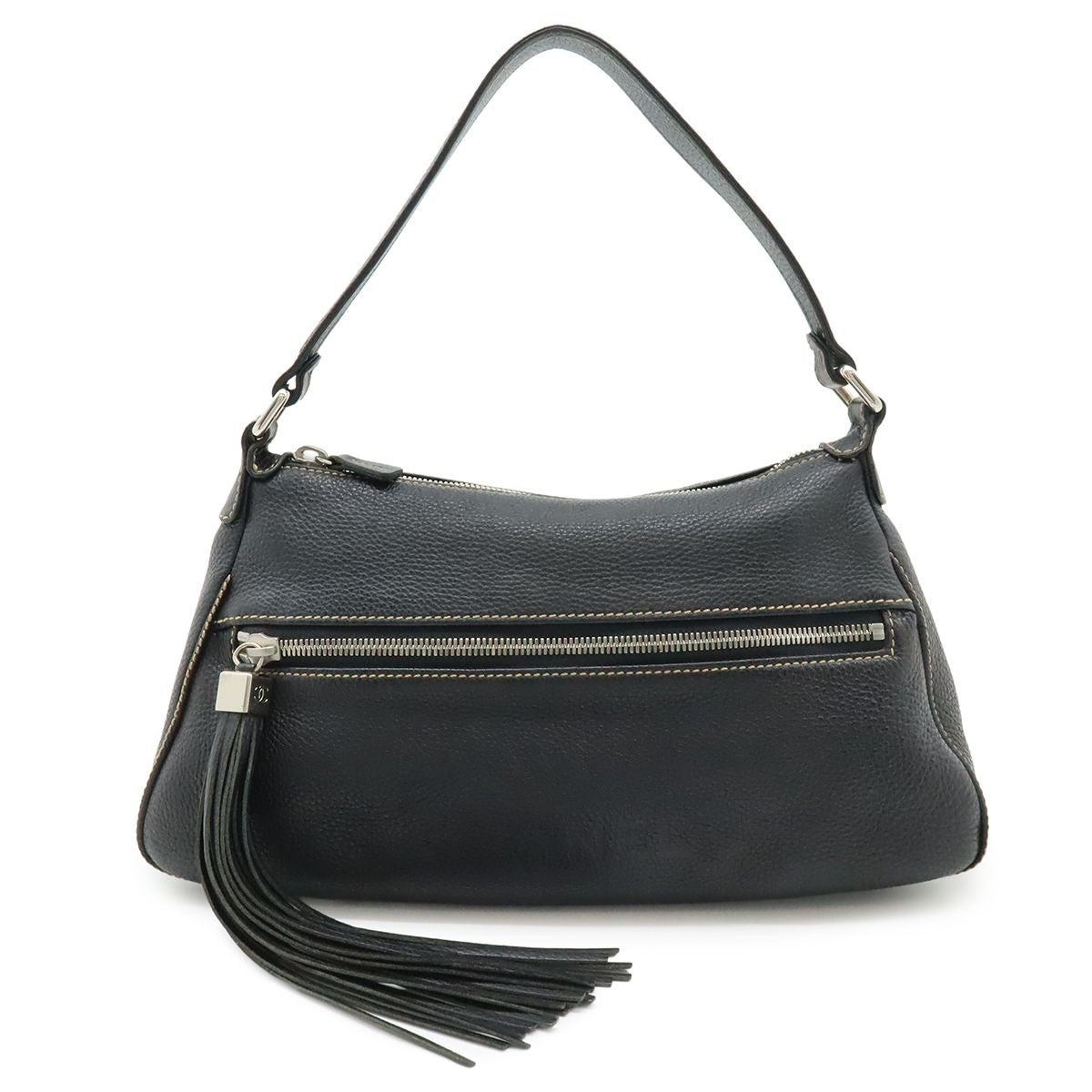 Chanel Logo Shoulder Bag Fringe Tassel