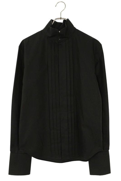 Saint Laurent Paris 780094 Y1h68 Pleated Stand Collar Long Sleeve Shirt Women 36