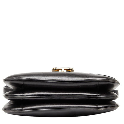 Celine Triomphe Crossbody Shoulder Bag Black Leather Women's Celine