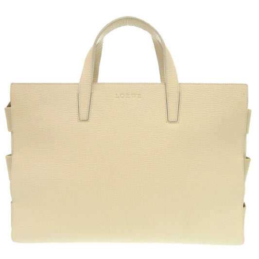 Loewe Logo Leather Ivory Tote