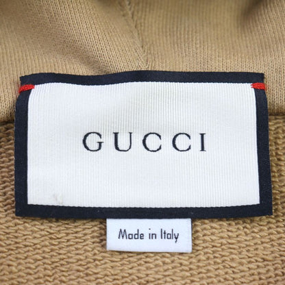 Gucci 20AW 627079 100% Cotton Interlocking G Logo Print Half Zip Hoodie Camel