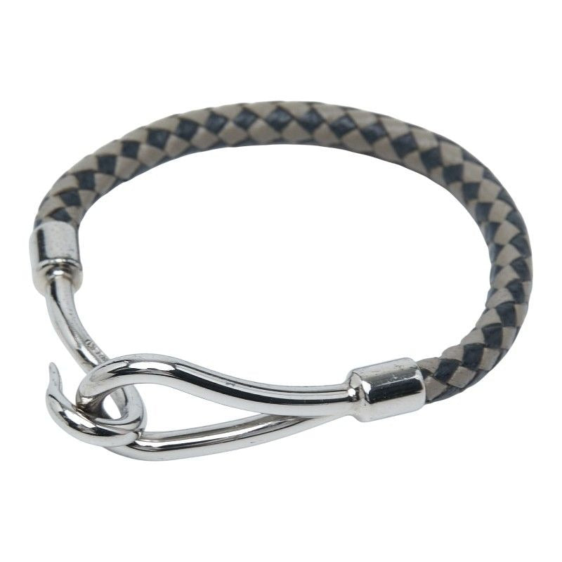 Hermes Jumbo Silver Black Metal Leather