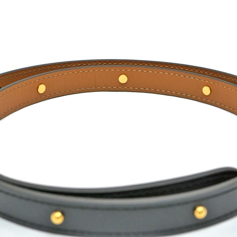 Hermes Belt Pop H Courte 15 80cm (31.50in) Black Gold Hardware B