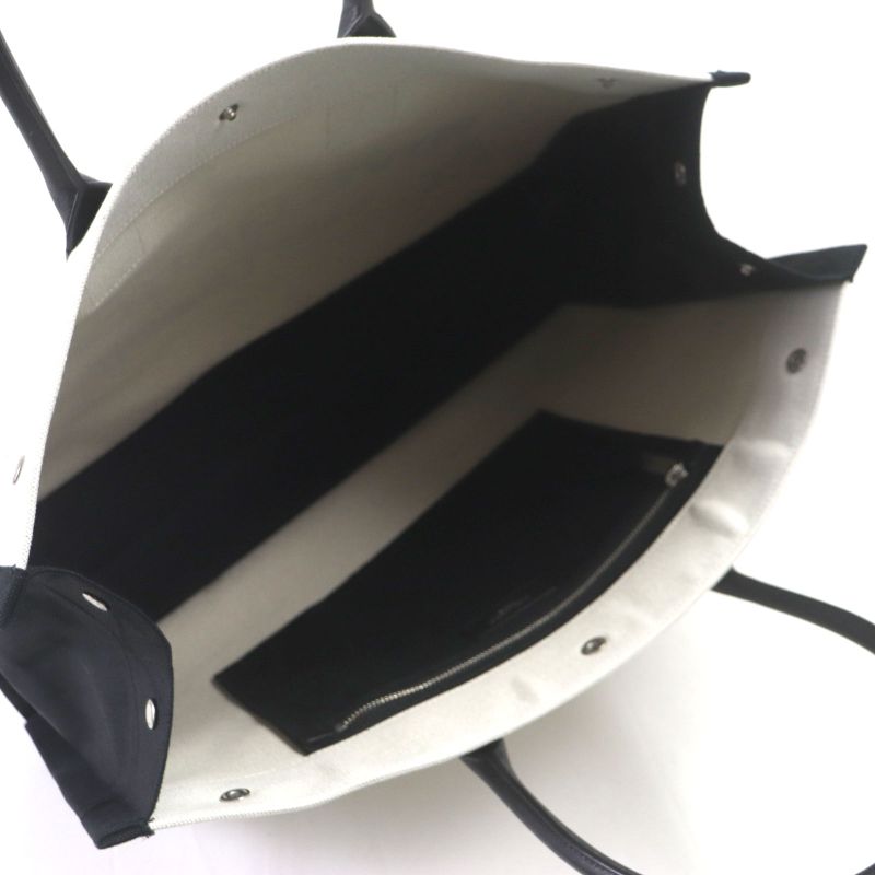  Saint Laurent Paris 509415 Rive Gauche Logo Canvas Leather Tote Bag Beige