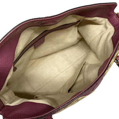 Gucci Handbag GG Pattern/bree 353120 Dark Brown/beige/purple Leather