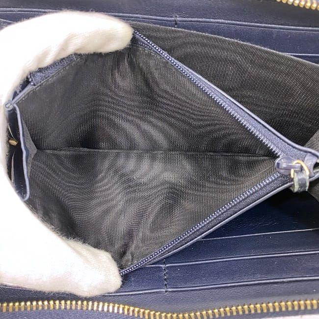 Gucci Round Zipper Long Wallet Navy Striped Line 307980 Wallet