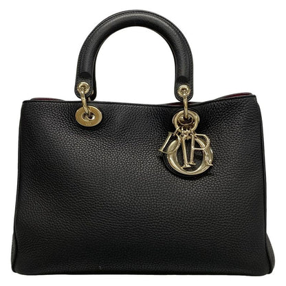 Dior/christian Dior Tote Bag Diorissimo Black Leather
