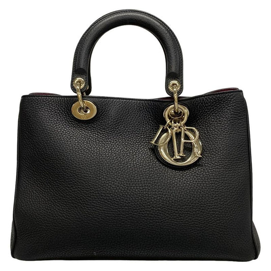 Dior/christian Dior Tote Bag Diorissimo Black Leather