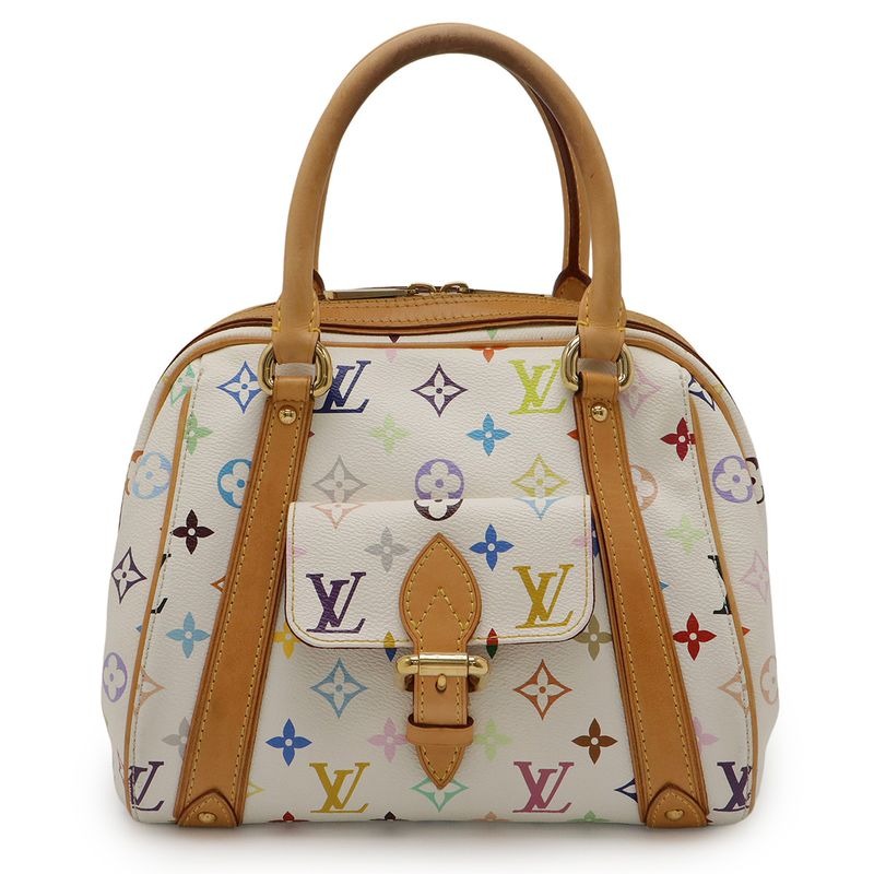 Louis Vuitton Monogram Multicolor Priscilla Handbag Mini Bag Blonde White