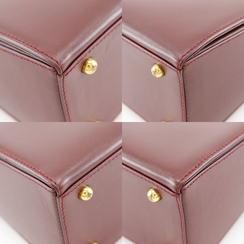 Cartier Must Line One Handle Leather Bordeaux Women's Handbag