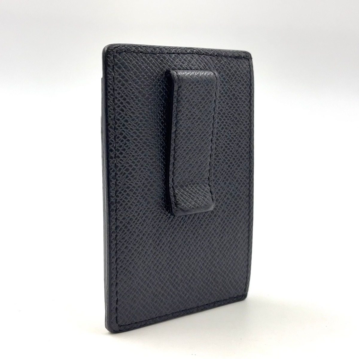 Louis Vuitton Taiga Card Holder Clip Billets Mane Leather Black Case — view 2