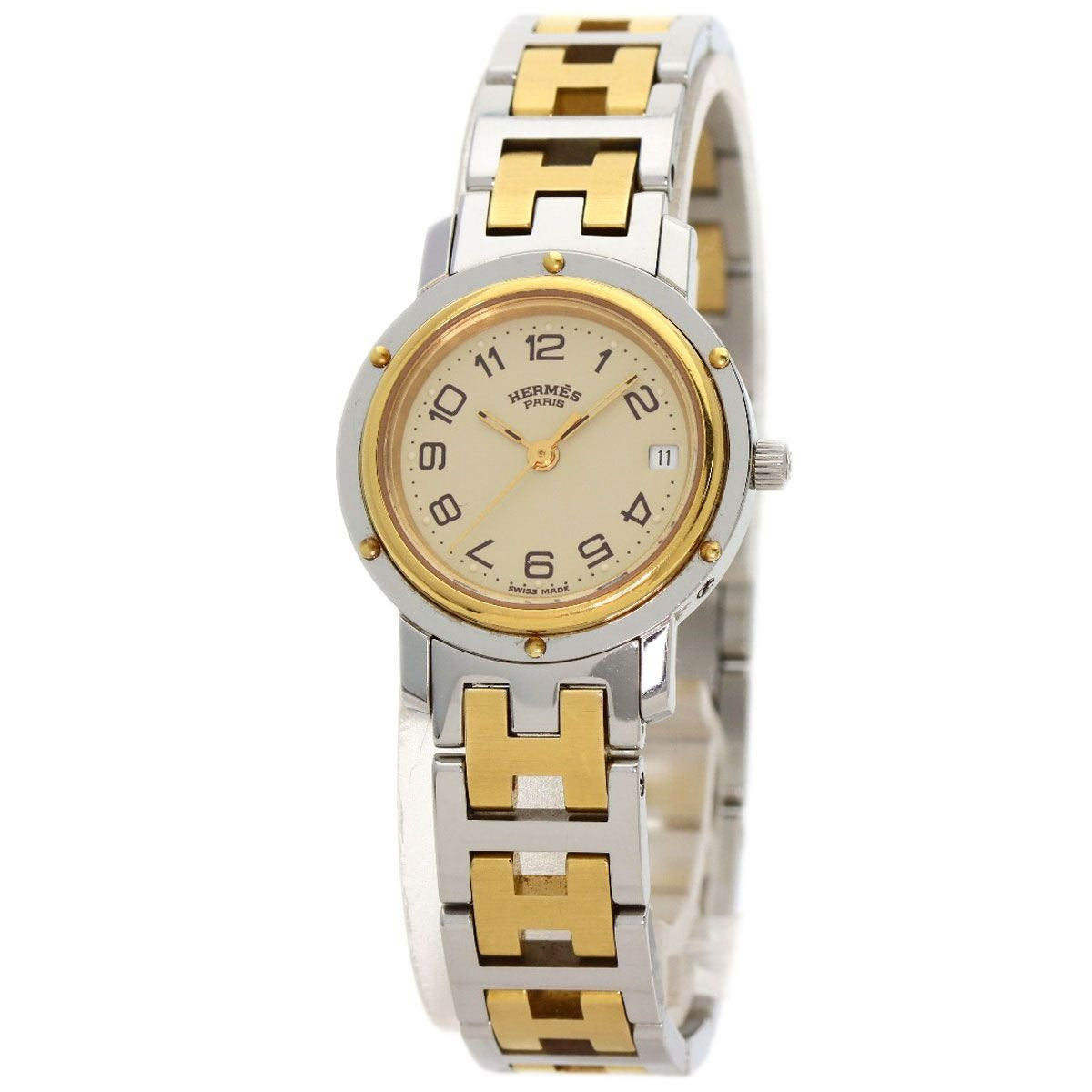 Hermes Clipper Vintage Belt Watch SS Combination