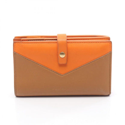 Bottega Veneta Bifold Wallet Brown Orange Leather Zip